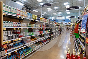 Aisle view of Fred Meyer, Inc., is a chain of hypermarket superstores in Portland, Oregon photo