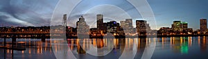 Portland Oregon Panorama at dusk.