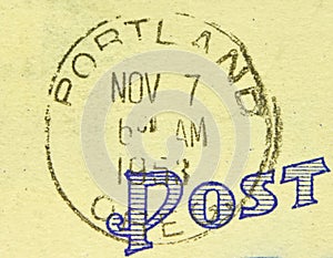 Portland Oregon 1953 Postmark photo