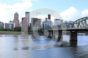 Portland, Oregon skyline across the Willamette River