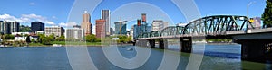 Portland Oregon skyline panorama.