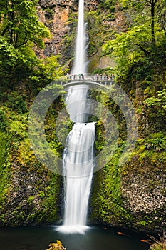 Portland, Oregon, USA 06,12,2019. Multnomah Falls is the most visited natural recreation site in the Pacific Northwest, Columbia