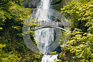 Portland, Oregon, USA 06,12,2019. Multnomah Falls is the most visited natural recreation site in the Pacific Northwest, Columbia