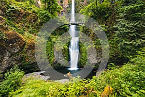 Portland, Oregon, USA 06,12,2019. Multnomah Falls is the most visited natural recreation site in the Pacific Northwest, Columbia