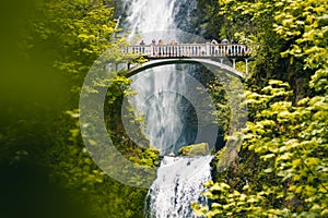 Portland, Oregon, USA 06,12,2019. Multnomah Falls is the most visited natural recreation site in the Pacific Northwest, Columbia