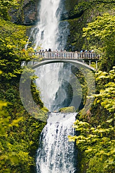 Portland, Oregon, USA 06,12,2019. Multnomah Falls is the most visited natural recreation site in the Pacific Northwest, Columbia