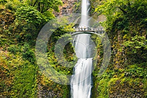 Portland, Oregon, USA 06,12,2019. Multnomah Falls is the most visited natural recreation site in the Pacific Northwest, Columbia