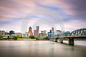 Portland, Oregon, USA skyline at dusk