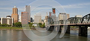 Portland Oregon View Across Willamette River to Downtown include