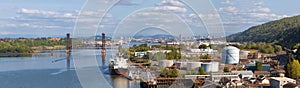 Portland Shipyard Along Willamette River Panorama