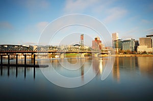 Portland skyline and beautiful sky