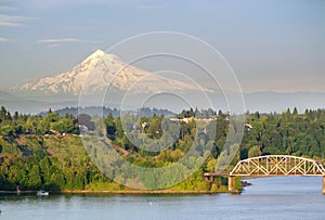 Portland Steel Bridge and the Mt hood