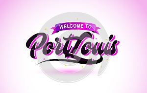 PortLouis Welcome to Creative Text Handwritten Font with Purple Pink Colors Design