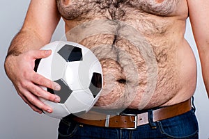 Portly belly of a man football