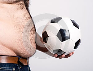 Portly belly of a man football