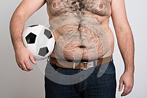 Portly belly of a man football