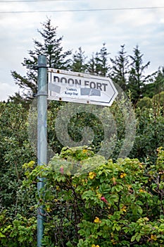 Portnoo, Ireland - August 12 2020 - Owners of Doon Fort asking folks to keep out during the pandemic