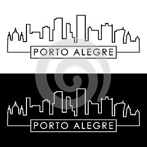 Porto Alegre skyline. Linear style.