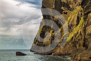 Porto Capelas fishing port on Sao Miguel island photo