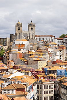 The Porto Cathedral and traditional tile roofs