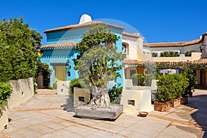 Porto Cervo, Sardinia, Italy - Luxury residential estates of Porto Cervo resort and yacht port at Costa Smeralda coast of