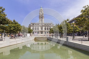 Porto City Hall at Avenida dos Aliados. A Neoclassical building.