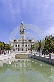 Porto City Hall at Avenida dos Aliados. A Neoclassical building. photo