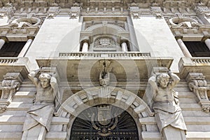 Porto City Hall facade detail, located at Avenida dos Aliados. photo