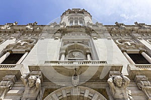 Porto City Hall facade perspective, located at Avenida dos Aliados. photo