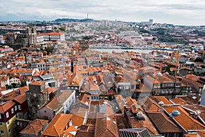 Porto city landscape with the cathedral