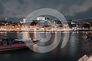 Porto city landscape at night