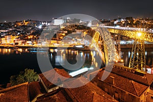 Porto cityscape at night, Portugal