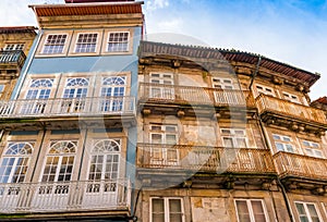 Facade of a typical residential building in Porto, Portugal