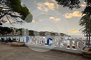 Porto Cristo promenade in Balearic Island of Mallorca.