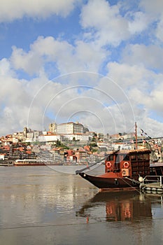 Porto and rabelo boat, Portugal photo