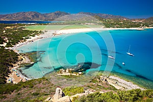 Porto Giunco beach, Villasimius, Sardinia, Italy. Sardinia is the second largest island in the Mediterranean Sea photo