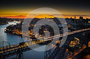 Porto iron bridge night