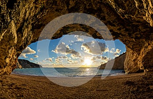 Porto Katsiki beach in Lefkas Greece