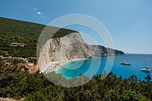 Porto Katsiki Beach in summer season, Lefkada, Greece