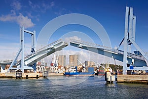 Porto marina with open drawbridge