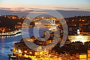 Porto old town and Arrabida bridge, Portugal