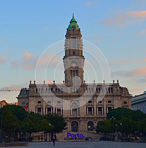 Porto, Portugal: The City Hall rests at the top of Avenida dos Aliados in Porto photo