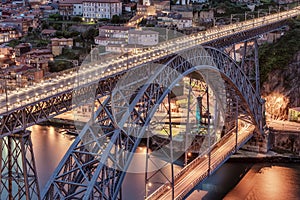 Porto, Portugal: the Dom Luis I Bridge and the old town