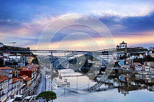 Porto, Portugal, the Douro River, and Dom Luis Bridge