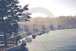 PORTO, PORTUGAL - JANUARY 18,2018: Panorama View on Porto, Duoro River, Ribeira District and Dom Luis Bridge