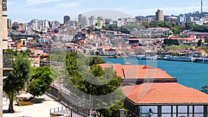 Porto, Portugal. Looking east towards the old city, Along of the Douro river