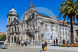 Porto, Portugal -  May 29, 2019: Church of Our Lady of Carmo, Porto