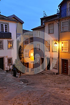 Porto, Portugal. Night view of the old town.