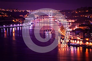 Porto, Portugal old city skyline from across the Douro River, be