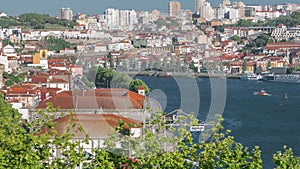 Porto, Portugal old town skyline on the Douro River timelapse